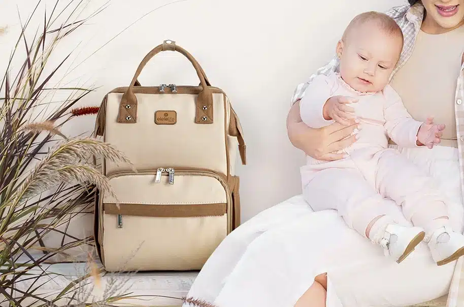 ELELE anne bebek bakım çantası koleksiyonu: Fonksiyonel sırt çantaları, premium deri setler ve bebek bakım organizer.