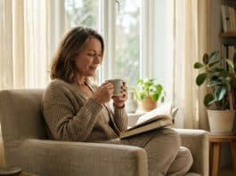 Menopoza geçiş dönemi (Perimenopoz) belirtileri yaşayan bir kadın: Sıcak basması ve uykusuzluk sorunu.