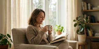 Menopoza geçiş dönemi (Perimenopoz) belirtileri yaşayan bir kadın: Sıcak basması ve uykusuzluk sorunu.