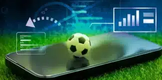 Sporda yapay zeka yatırımları kapsamında spor analitiği ve spor teknolojileri dijital dönüşüm verileri gösteren modern stadyum ekranı