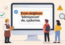 Yapay zeka halüsinasyonlarını azaltmak için basit prompt yöntemleri Prompt yöntemleri ile yapay zeka halüsinasyonları ve uydurma bilgileri önleme stratejilerini gösteren bilgilendirici görsel.