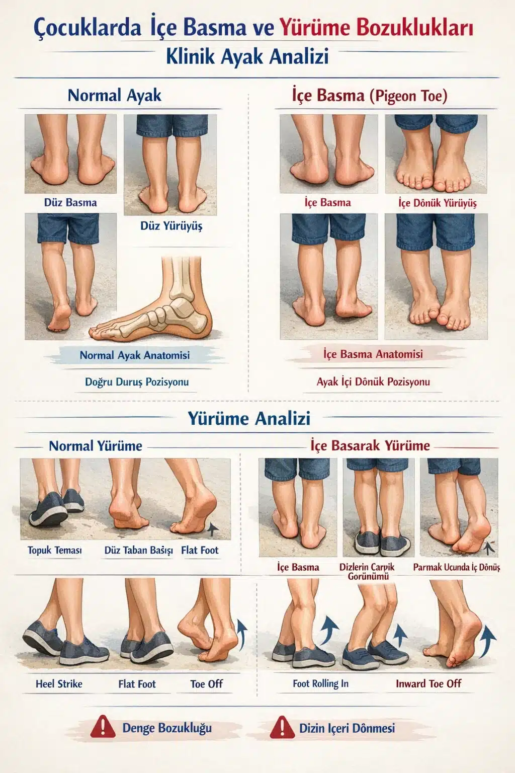 Doç. Dr. Mehmet Salih Söylemez, W oturuşu, tibial torsiyon, femoral anteversiyon, metatarsus adductus, bağ gevşekliği, ortopedik ayakkabı, tabanlık kullanımı, yürüme analizi, 8-10 yaş sınırı