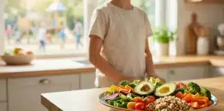 Çocuklarda gizli tehlike insülin direnci: Diyabet riskine karşı beslenme rehberi Çocuklarda insülin direnci ve beslenme düzeni için taze sebze ve meyvelerle dolu sağlıklı bir tabak