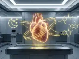 Kalp sağlığı için sağlıklı beslenme ve elektronik sigaranın damar sağlığına etkilerini gösteren dijital illüstrasyon