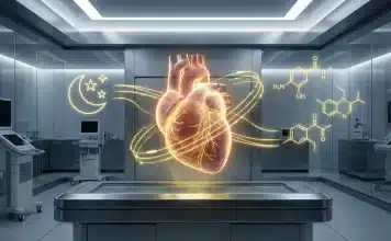 Kalp sağlığı için sağlıklı beslenme ve elektronik sigaranın damar sağlığına etkilerini gösteren dijital illüstrasyon