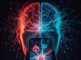 Rage bait nedir? Sosyal medyadaki öfke tuzağı prefrontal korteksi nasıl etkiliyor? Beynin prefrontal korteks ve limbik sistem arasındaki etkileşimini rage bait bağlamında gösteren illüstrasyon