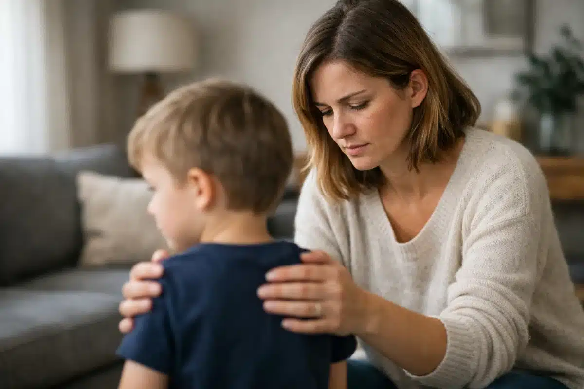 Ebeveyn kaygısı yaşayan bir annenin çocuğunu koruyucu şekilde izlediği temsili görsel