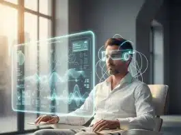 Beyin parlatma: Psikoterapi ve nörobiyolojinin birleştiği yenilikçi yaklaşım Başında EEG sensörleri ile beyin parlatma seansı uygulanan bir kişinin profilden görünümü