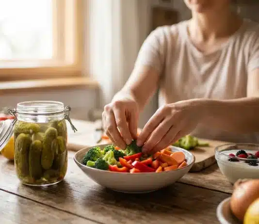 bağışıklık sistemini destekleyen fermente gıdalar ve renkli beslenme tabağı