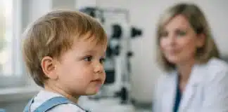 İçe doğru göz kayması belirtileri: Ezotropya nedir? İçe doğru göz kayması muayenesi yapan doktor ve çocuk hasta