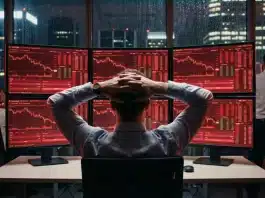 Kripto para piyasasında sert düşüş gösteren Bitcoin fiyat grafiği