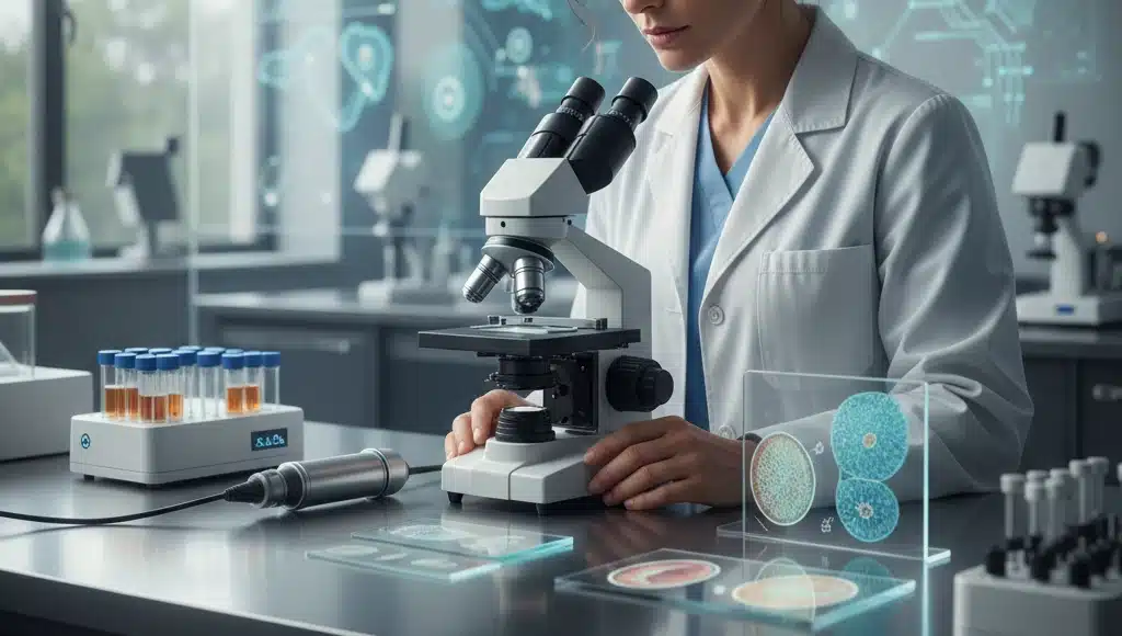 Mide kanseri tanısında gastroskopi işlemi ve modern tıbbi ekipmanlar