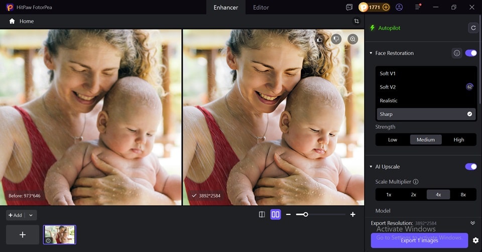 Düşük çözünürlüklü görselleri yapay zeka ile 4K ve 8K kalitesine yükseltme işlemi.
