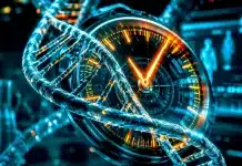 Biyolojik yaş testi: Neden kimlikteki yaşınız artık tıbbi bir önem taşımıyor? Biyolojik yaş testi mekanizmasını ve DNA metilasyon sürecini gösteren laboratuvar konsepti.