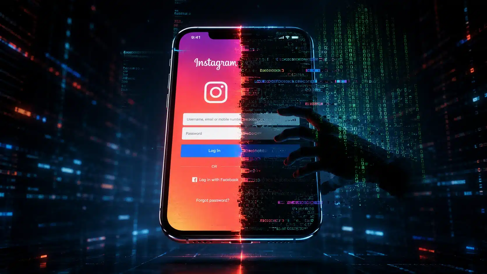 Instagram hesap çalma tuzağı siber güvenlik önlemleri konsept tasarımı