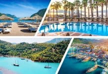 Yaz Tatilinin En Keyifli Rotası: Marmaris Marmaris sahillerinin ve Ege kıyılarının yaz tatili rotası olarak sergilediği yemyeşil panoramik doğal görünüm.