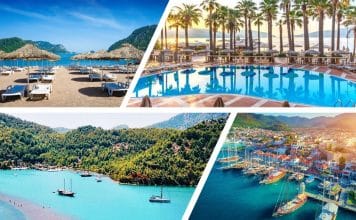 Yaz Tatilinin En Keyifli Rotası: Marmaris Marmaris sahillerinin ve Ege kıyılarının yaz tatili rotası olarak sergilediği yemyeşil panoramik doğal görünüm.