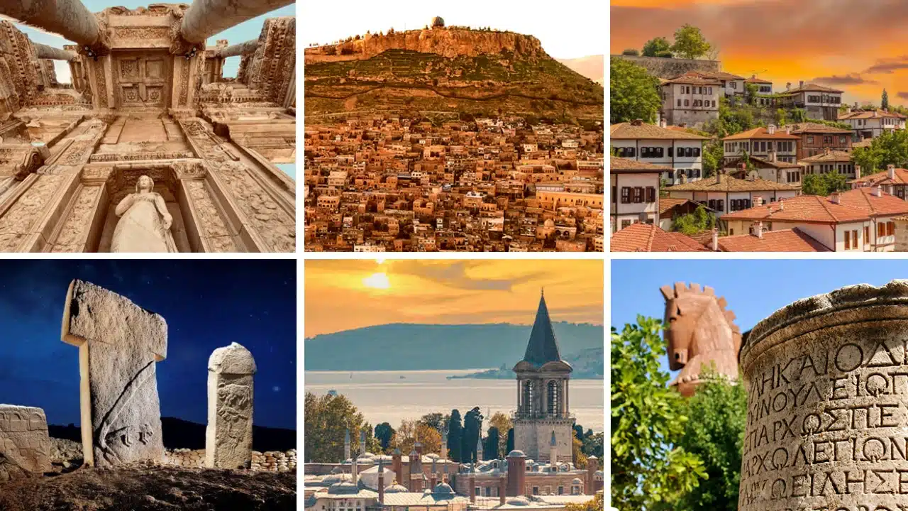 Türkiye'nin tarihi rotaları boyunca uzanan antik kentler, tarihi yapılar ve Anadolu'nun binlerce yıllık mirası.