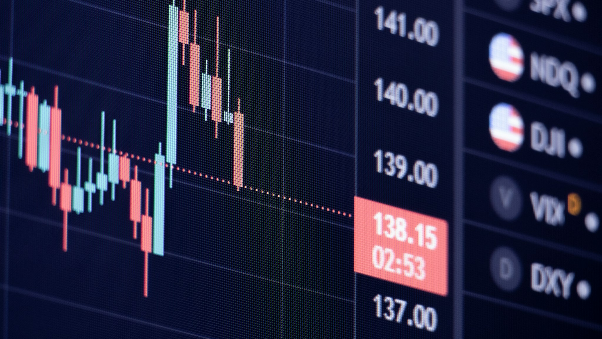Aselsan hedef fiyat beklentisi: Ekranda mum grafiği gösteren borsa verileri