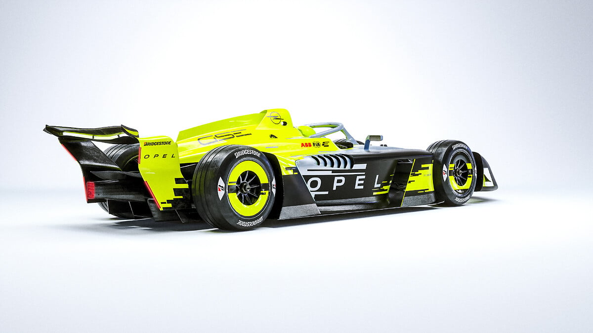 Opel GSE 27FE gövdesindeki Lightspeed Stripes grafikleri ve gümüş omurga detayı