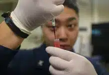 Sıvı biyopsi nedir? Kandaki tümör DNA’sı kanser takibini nasıl değiştiriyor? Sıvı biyopsi için laboratuvarda tüpe örnek aktaran eldivenli eller
