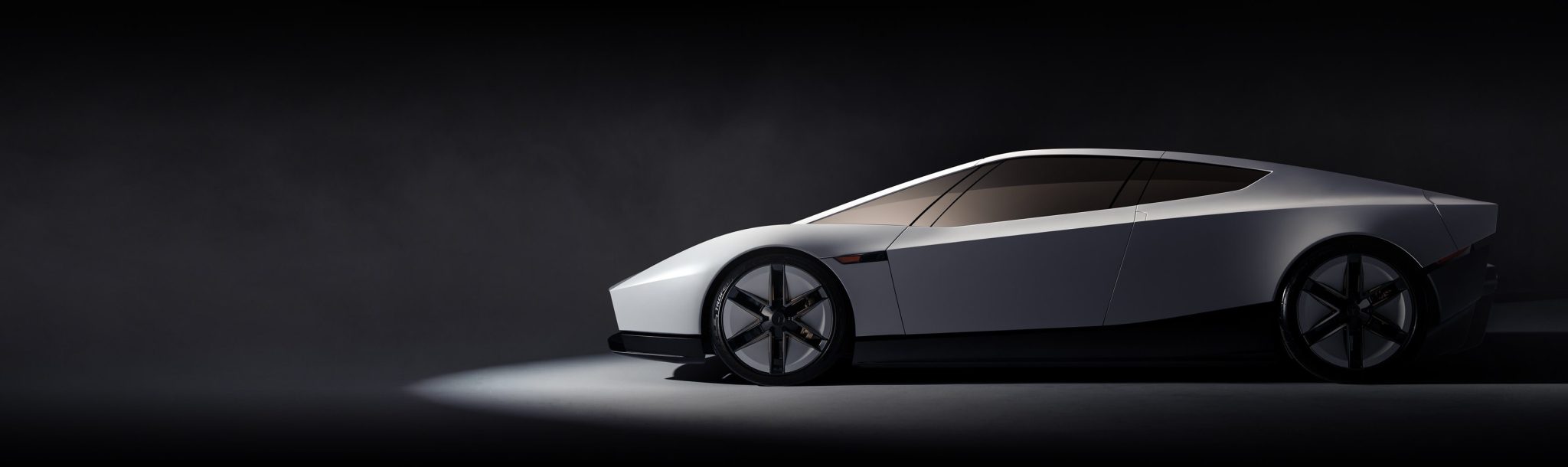 Yeni Tesla Roadster'ın kama formundaki gövdesinin yandan görünümü